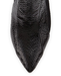 BCBGMAXAZRIA Cleo Snake Embossed Leather Bootie Black