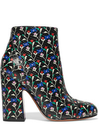 Marc Jacobs Cora Printed Glossed Snake Effect Leather Ankle Boots Black