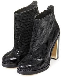 Topshop Haunt Snake Effect Ankle Boots