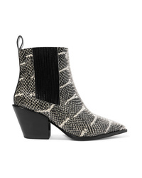 Aeyde Kate Snake Effect Leather Ankle Boots