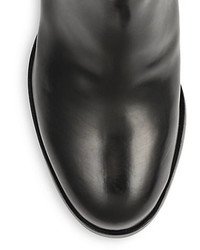 Maison Margiela Snake Embossed Leather Paneled Ankle Boots