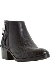 Dune Pipinn Snake Embossed Leather Ankle Boots