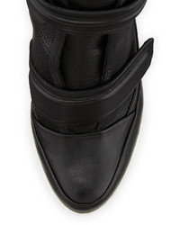 BCBGMAXAZRIA Powe Leather Ankle Bootie Black