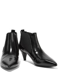 Karl Lagerfeld Snake Effect And Polished Leather Ankle Boots