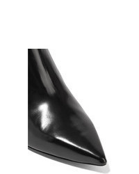 Karl Lagerfeld Snake Effect And Polished Leather Ankle Boots