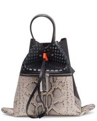 Kenzo Rizo Cutout Python Embossed Leather Backpack