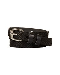 Topshop Snake Embossed Leather Belt Black Small