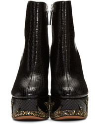 Marc Jacobs Black Snake Embossed Stasha Boots