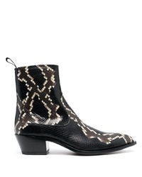 Bally Snakeskin Effect 55mm Ankle Boots