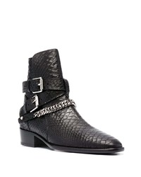 Amiri Snakeskin Effect Leather Boots