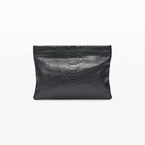 grey snakeskin clutch