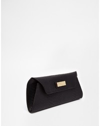 Lipsy Clutch In Black Snake With Magnetic Fastening
