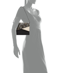 French Connection Remy Snake Embossed Clutch Bag Blackwhite