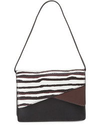 French Connection Remy Snake Embossed Clutch Bag Blackwhitestripe