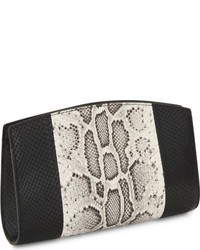 Max Mara Snake Embossed Leather Clutch