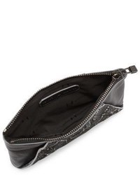 Halston Snake Embossed Pebbled Leather Clutch