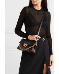 Givenchy Gv3 Small Leather And Python Shoulder Bag