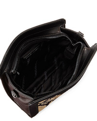 Charles Jourdan Maci Snake Print Leather Crossbody Bag Blackbrown