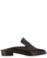 Robert Clergerie Alice Snake Effect Leather Slip On Loafers