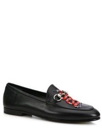 Gucci Brixton Snake Leather Loafers