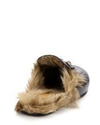 Gucci Princetown Fur Lined Snake Leather Slippers
