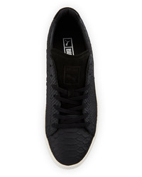 Puma Clyde Mii Snakeskin Textured Low Top Sneaker Black