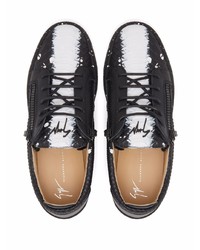 Giuseppe Zanotti Frankie Snakeskin Effect Low Top Sneakers