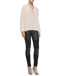 Ramy Brook Roman Leather Suede Jersey Pants