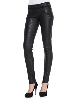 RtA Denim Snake Print Leather Pull On Skinny Pants, $1,250 | Neiman ...