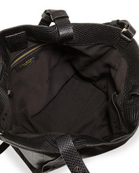 Halston Heritage Liza Python Embossed Leather Tote Bag Black