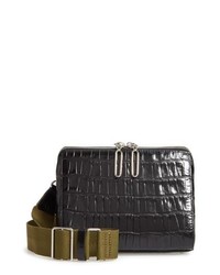 3.1 Phillip Lim Ray Triangle Croc Embossed Leather Crossbody Bag