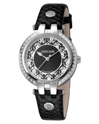 Roberto Cavalli by Franck Muller Pizzo Leather Watch