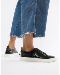 ASOS DESIGN Durban Pointed Lace Up Trainers Snake