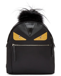 Fendi Black Nylon Eyes Medium Backpack
