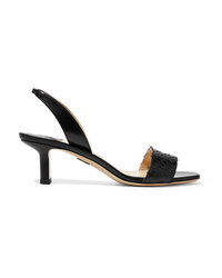 Paul Andrew Longo Leather And Python Slingback Sandals