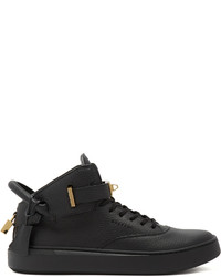 Buscemi 100mm Alce Grained Leather Mid Top Trainers