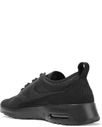 Nike Air Max Thea Suede Trimmed Textured Knit Sneakers Black