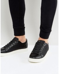 Armani Jeans All Over Logo Sneakers In Black