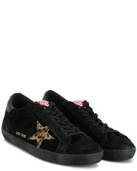 Golden Goose Deluxe Brand Black Leopard Superstar Sneakers