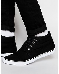 Asos Brand Chukka Sneakers In Black With Padded Cuff