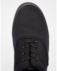 Asos Brand Lace Up Sneakers In Black