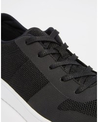 Asos Brand Sneakers In Black Mesh