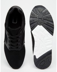 Asos Brand Sneakers In Black Mesh With Rubber Panels