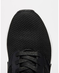 Asos Brand Sneakers In Black Mesh With Rubber Panels
