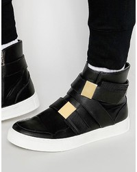 Asos Brand Sneakers In Black With Straps