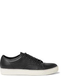 Lanvin Cap Toe Grained Leather Sneakers