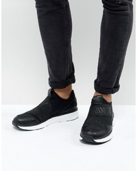 Armani Jeans Elastic Runner Sneakers In Black