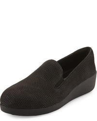 FitFlop F Pop Perforated Skate Sneaker Black