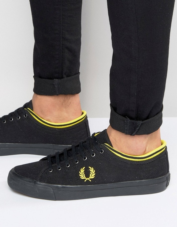 fred perry black canvas shoes