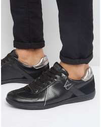 Versace Jeans Perforated Sneakers In Black